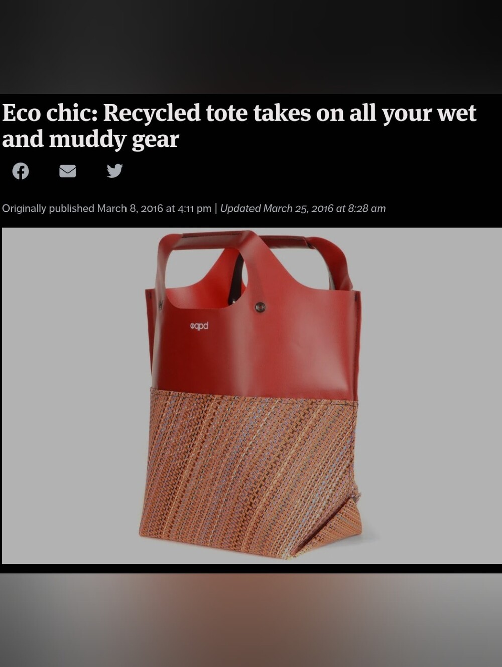 Red Two-Tone Tote Bag - Women